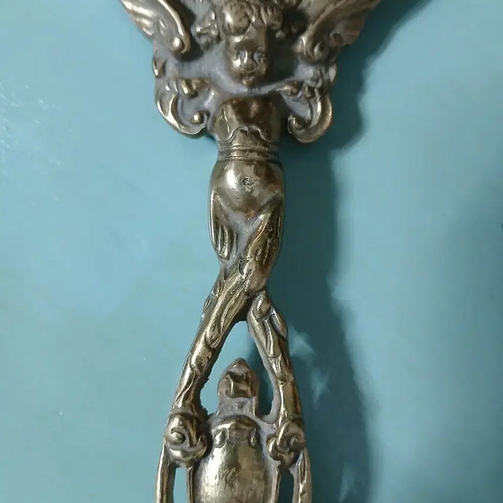 [BUNJANG] European Antique Bronze Angel Hand Mirror / 유럽앤틱 천사 브론즈 손거울
