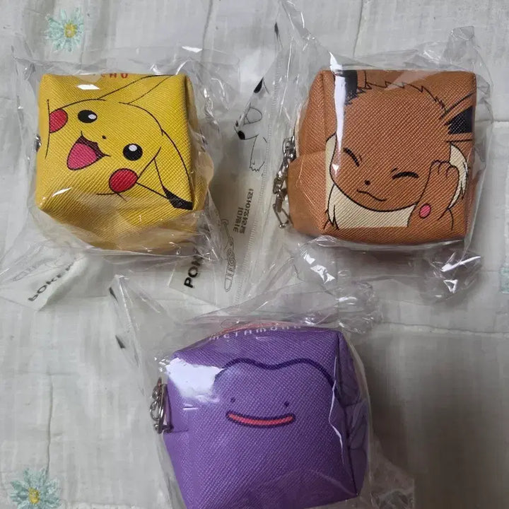 [BUNJANG] Pokemon Charmander, Eevee, Ditto Pouch 3-Set / 포켓몬 파이리/이브이/메타몽 파우치 3종 세트