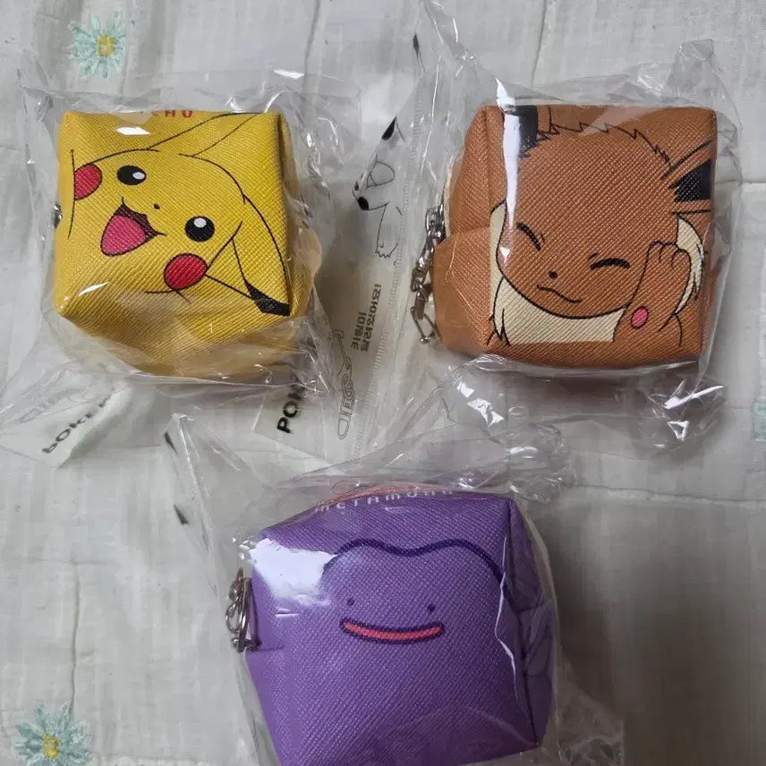 [BUNJANG] Pokemon Charmander, Eevee, Ditto Pouch 3-Set / 포켓몬 파이리/이브이/메타몽 파우치 3종 세트