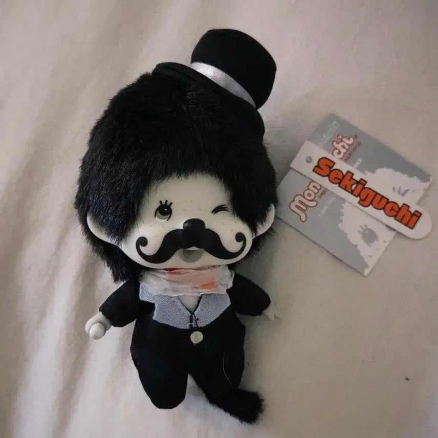 [BUNJANG] Charlie Chaplin Monotone Big Head Monchhichi Doll / 찰리채플린 모노톤 대두몬치치
