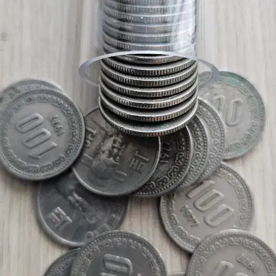 [BUNJANG] 1977 Special Year 100 Won Coins (49 Pieces) / (사용제) 특년도 1977년 100주 주화 50개