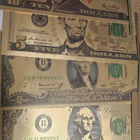 [BUNJANG] Gold Foil US/Singapore Banknote Bundle Set / 골드 금박 미국/싱가포르 지폐 2세트 일괄