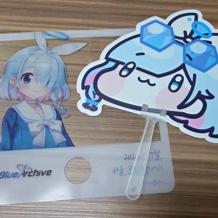 [BUNJANG] Blue Archive Molu Transparent Fan / 블루아카이브 투명부채+몰루 부채
