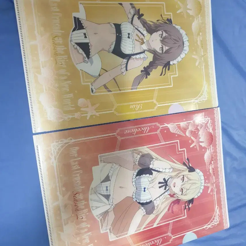 [BUNJANG] The Final Battle Between You and Me Maid Swimsuit Illustration Clear File Set (2 pcs) / 너와 나의 최후의 전장 메이드 수영복 일러스트 클리어  파일 2장 세트