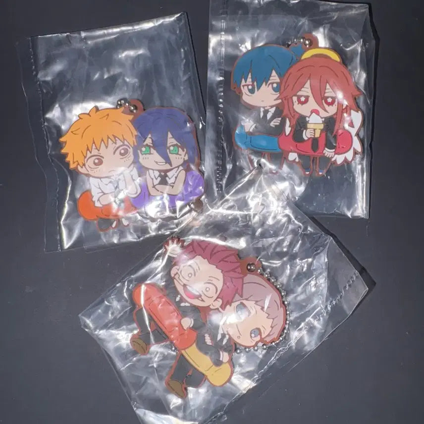 [BUNJANG] Chainsaw Man Rubber Strap Gacha Set (3 Types) / (3종 일괄) 체인소맨 러버스트랩 가챠