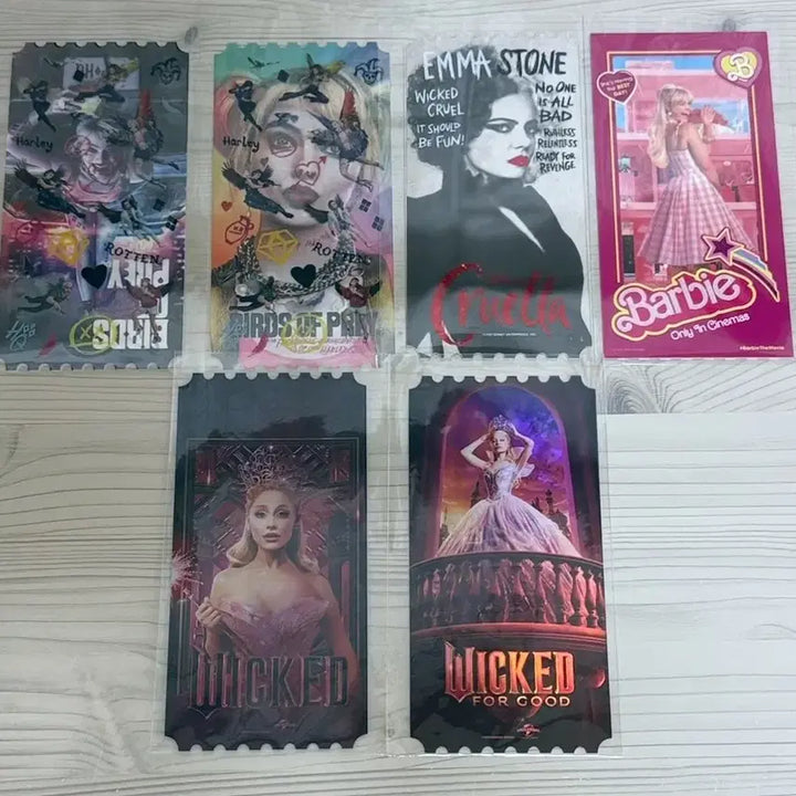 [BUNJANG] Bundle Set Original Ticket Set: Buzz of Prey, Cruella, Barbie, Wicked / 6개 일괄) 크루엘라 바비 위키드 버즈 오브 프레이 오리지널티켓 오티 메가박스 메박