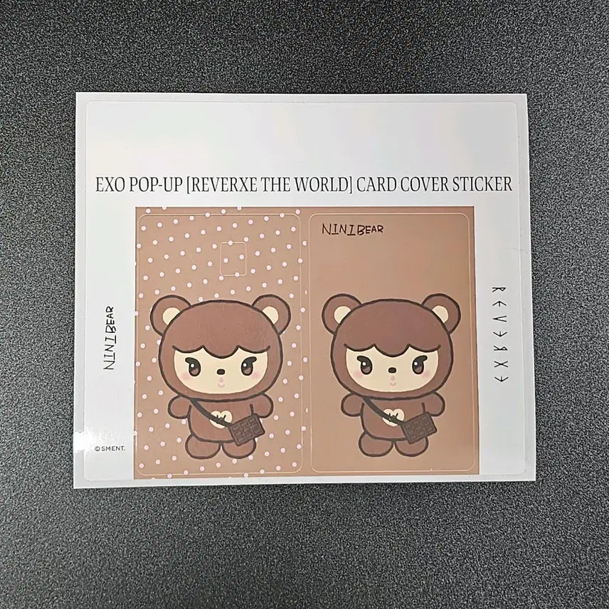 [BUNJANG] EXO Kai Ninibear Card Cover Sticker B ver. / EXO 엑소 카이 니니베어 카드 커버 스티커 카드스티커 reverxe