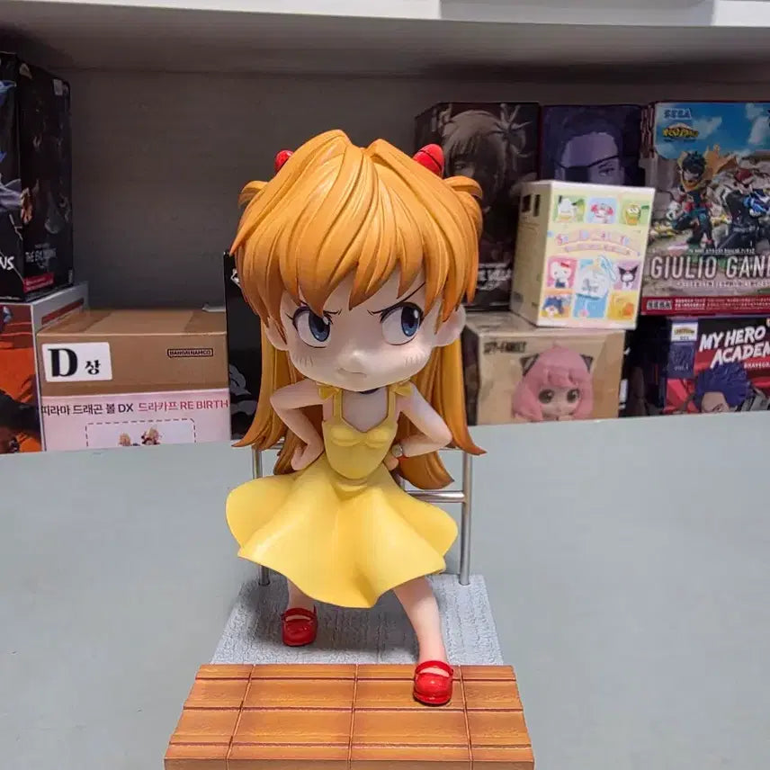 [BUNJANG] Neon Genesis Evangelion Asuka Resin Figure with 2 Rubber Mascot Set / 신세기 에반게리온 아스카 레진 + 러버 마스코트 2종