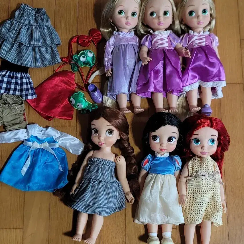 [BUNJANG] Disney Princess Doll Set with Outfits / 디즈니 공주 인형 세트