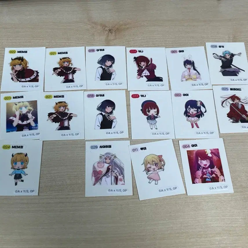 [BUNJANG] Oshi no Ko Stickers 16pc Bundle Set / 최애의 아이 띠부씰 16장 일괄