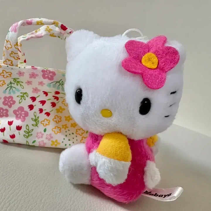 [BUNJANG] Sanrio Classic Kitty Kaohana Mini Keyring Plush Doll / 산리오 고전 키티 카오하나 인형 미니 키링 뽀실 똥키티