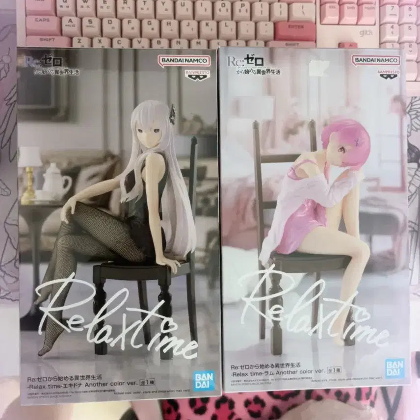 [BUNJANG] Re:Zero Echidna &amp; Ram Bundle Set Relax Time Figure / 릴렉스타임 의자 피규어 리제로 에키드나 람 일괄