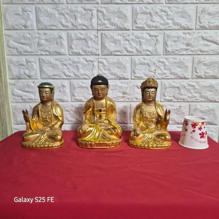 [BUNJANG] Golden Buddha Statue Set (3 Pieces) / 황금 불상 3개 세트