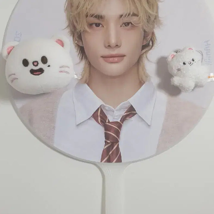 [BUNJANG] Stray Kids Hyunjin Genielet Microplush Doll Keychain Stress Ball Double-Sided Fan / 스트레이키즈 현진 지니렛 마이크로플러시인형키링 스트레스볼 양면 부채 피켓
