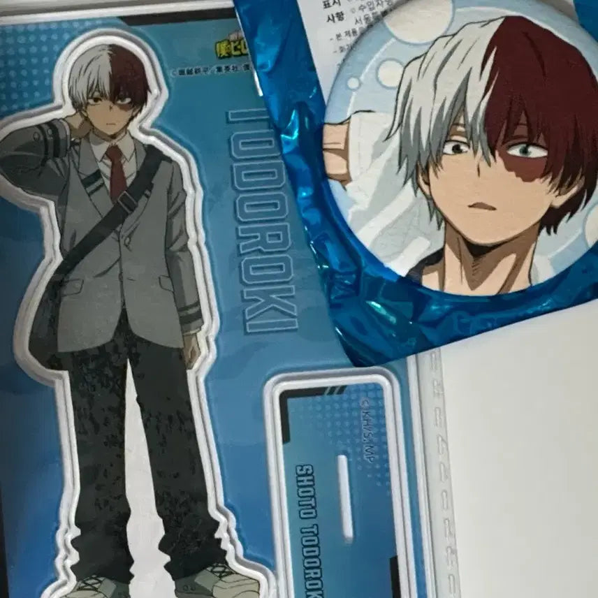 [BUNJANG] My Hero Academia Todoroki Shoto Acrylic Stand &amp; Gokurakutan Can Badge Bundle / 나히아 히로아카 토도로키 쇼토 굿즈 일괄 쿠라스시 아크릴 스탠드 극락탕 캔뱃지