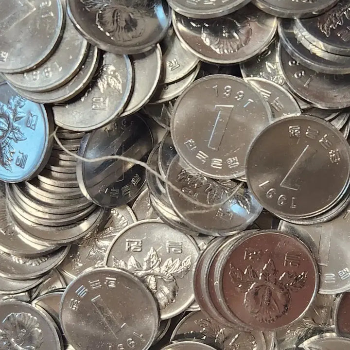 [BUNJANG] 1991 Korea 1 Won Coin Bundle (50 pcs) / 관봉해체분/91년1주 50개