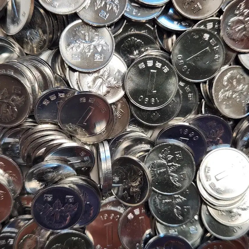 [BUNJANG] 1990 Korean 1 Won Coin Bundle (50 pcs) / 관봉해체분/90년1주 50개