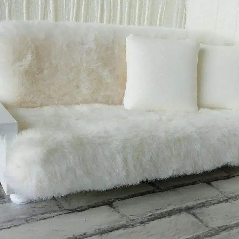 [BUNJANG] Dollhouse Furniture Set (Sofa &amp; Backdrop) for 1/6 Scale Dolls / 룸박스 육일돌 사이즈 가구 (소파와 배경지) 인형 키덜트