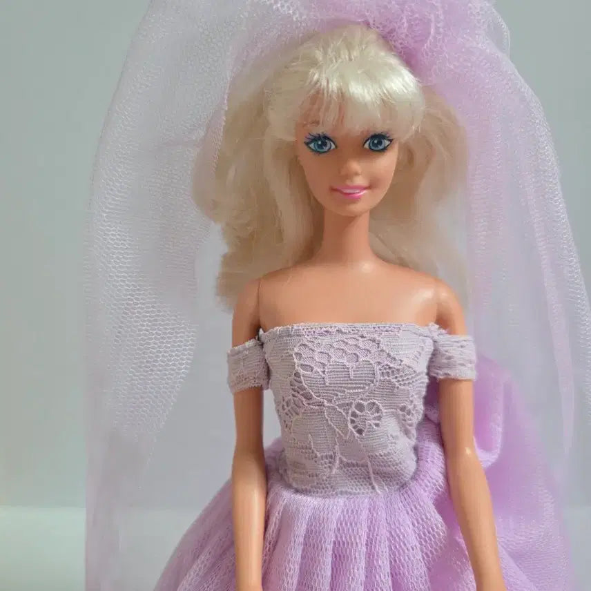[BUNJANG] Vintage Barbie Doll Lavender Dress / 빈티지 바비인형 라벤더 드레스