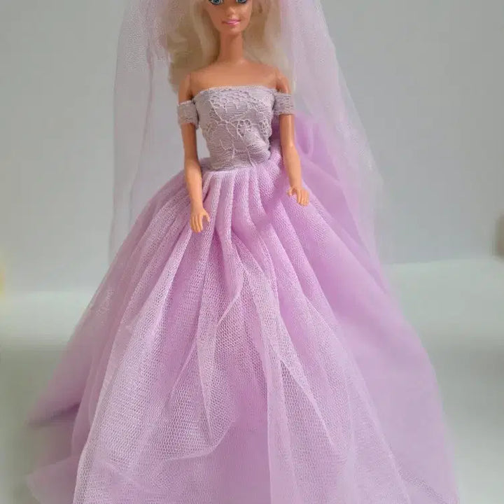 [BUNJANG] Vintage Barbie Doll Lavender Dress / 빈티지 바비인형 라벤더 드레스
