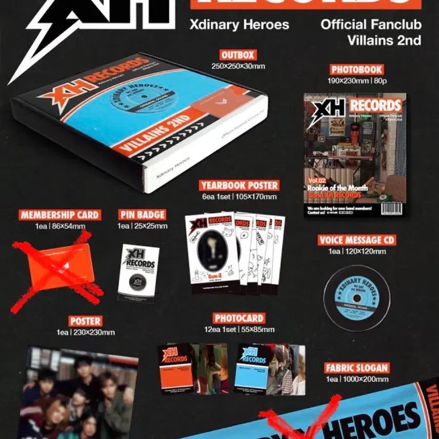 [BUNJANG] Xdinary Heroes 2nd Official Fanclub Kit / 엑디즈 빌런즈 2기 공식 팬클럽 키트 엑스디너리 히어로즈 Xdinary Heroes