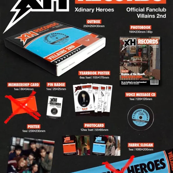 [BUNJANG] Xdinary Heroes 2nd Official Fanclub Kit / 엑디즈 빌런즈 2기 공식 팬클럽 키트 엑스디너리 히어로즈 Xdinary Heroes