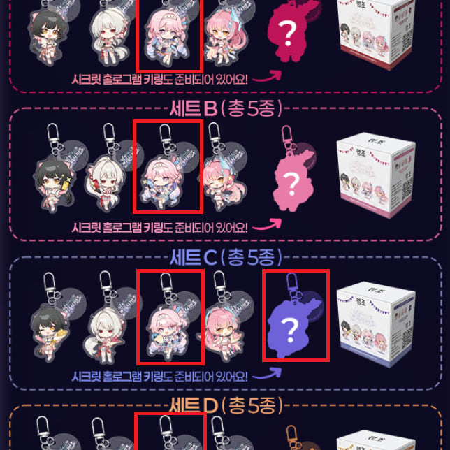 [BUNJANG] Myeongjo 2nd Anniversary Acrylic Keyring Denia Set (5 types) / 명조 2주년 아크릴 키링 데니아 5종