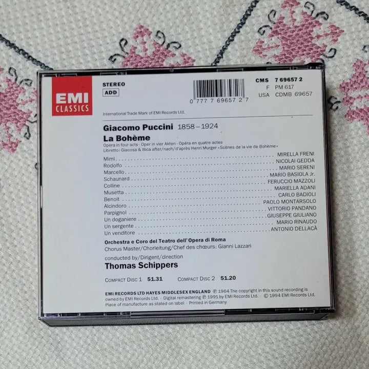 [BUNJANG] Puccini La Bohème EMI Classics 2 CD Set / 푸치니 라보엠 EMI 클래식 2시디