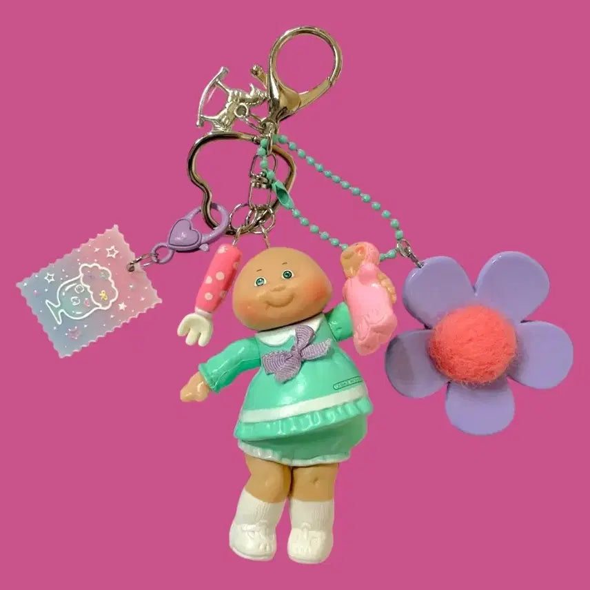 [BUNJANG] Vintage Cabbage Doll Figure Keychain / 레어템) 빈티지 양배추 피규어 인형 키링