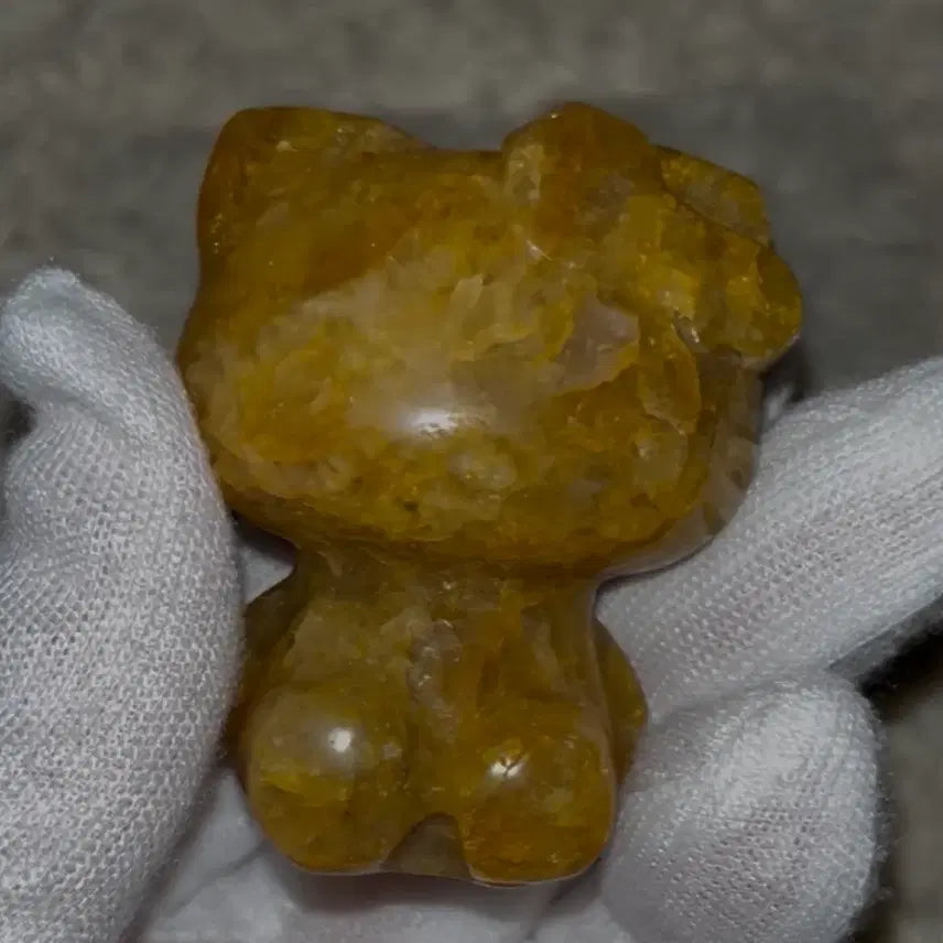 [BUNJANG] Natural Golden Healer Kitty Carving Cat Stone Crystal / (할인)천연 원석 골든 힐러 키티 카빙 고양이 돌 천연석 크리스탈