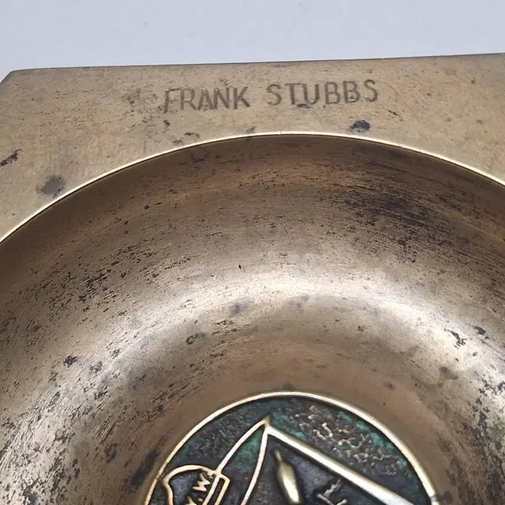 [BUNJANG] Osan Air Base Commemorative Brass Ashtray - 1974 / 근대사 수집 군자료 오산 공군기지 기념 동 재떨이 74년