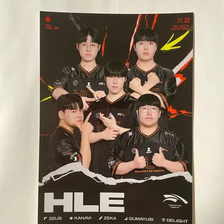 [BUNJANG] MSI Fan Festa HLE Esports Team Player Autograph Photo Set / MSI 팬페스타 한화생명 HLE 한생 제우스 카나비 제카 구마유시 딜라이트