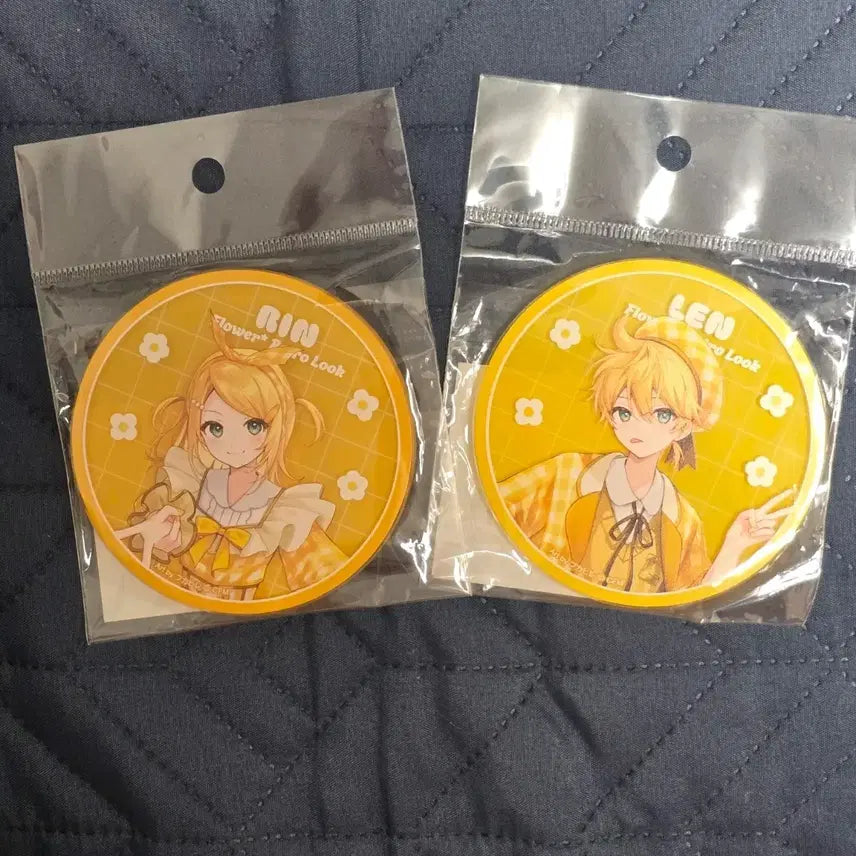 [BUNJANG] Hatsune Miku Retro Flower Pop-up Kagamine Rin Len Acrylic Coaster Bundle Set / 카가미네 린 렌 아크릴 코스터 일괄 [하츠네 미쿠 레트로 플라워 신촌 팝업]