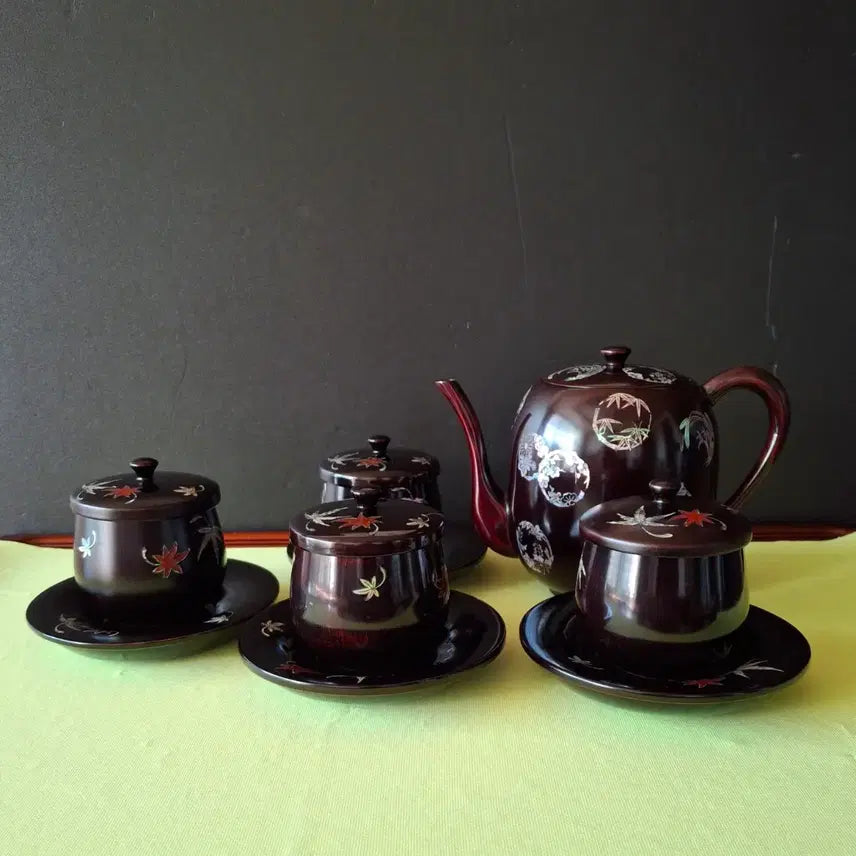 [BUNJANG] Najeon Chilgi Lacquerware Tea Set / 나전칠기 옻칠 다기세트