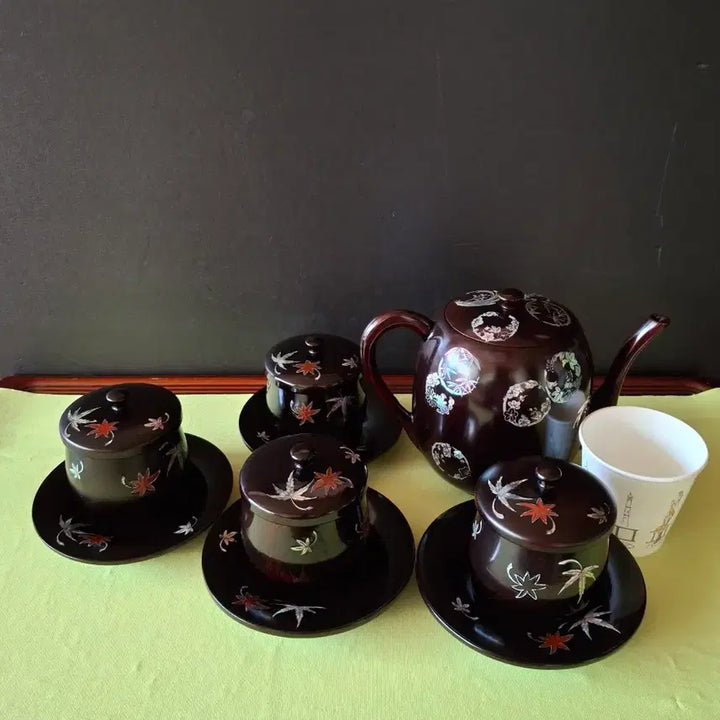 [BUNJANG] Najeon Chilgi Lacquerware Tea Set / 나전칠기 옻칠 다기세트