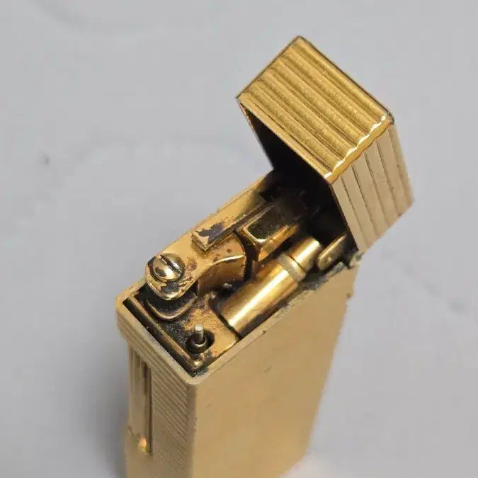 [BUNJANG] Dunhill Gold Plated Lighter with Leather Case / 던힐 금장 라이터