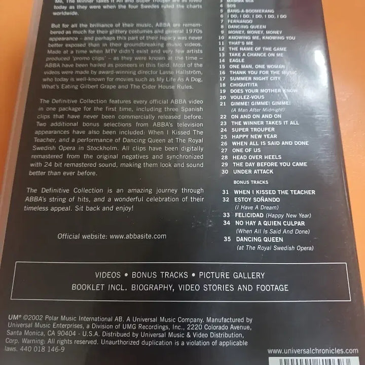 [BUNJANG] ABBA The Definitive Collection DVD / ABBA(아바) - The Definitive Collection 명반 DVD