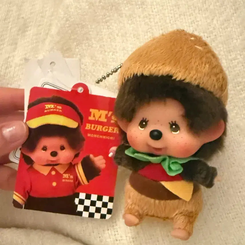 [BUNJANG] Thai Exclusive Monchhichi Keychain (Rare) / 태국 한정 햄버거 몬치치 (희귀)
