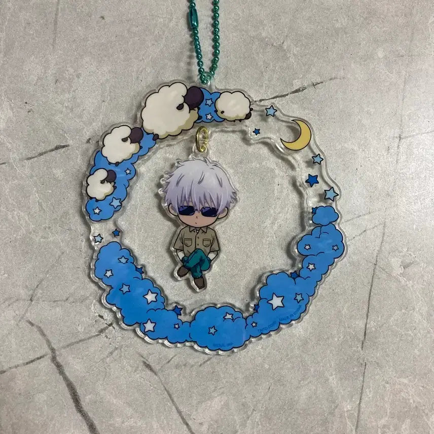 [BUNJANG] Jujutsu Kaisen Satoru Gojo Casual Wear Acrylic Dangling Keychain / 주술회전 고죠 사토루 오야스미 유라유라 사복 아크릴 키링