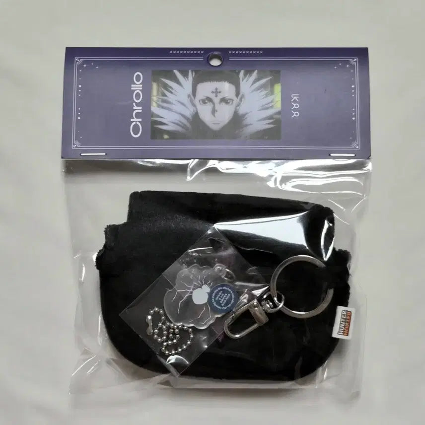 [BUNJANG] Hunter x Hunter Chrollo Mini Pouch &amp; Acrylic Charm / (새제품) 헌터헌터 콜라보카페 클로로 파우치