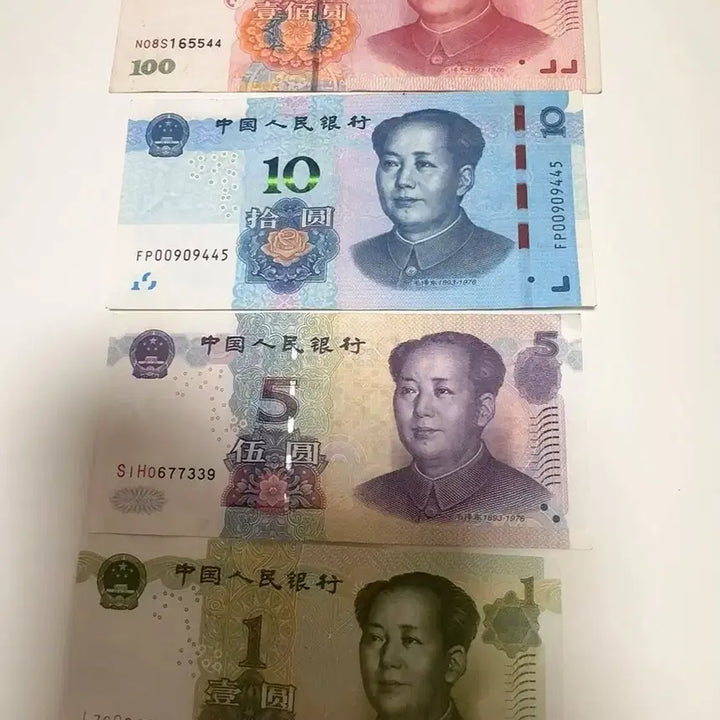 [BUNJANG] 5th Series Chinese Yuan Renminbi Banknote 4-Denomination Set (1999, 2005, 2019 Editions) / 제5차 중국 인민폐 지폐 4종 세트  1999 2005 2019년판