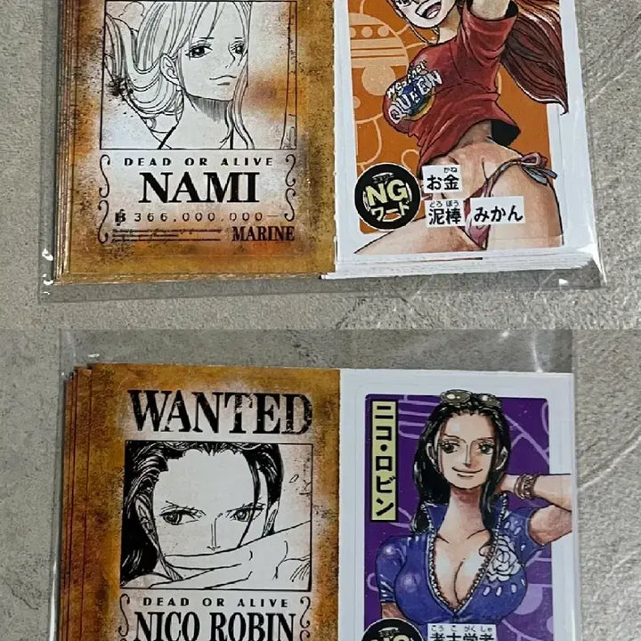 [BUNJANG] One Piece Nami &amp; Robin IMAGINE WANTED Card Set / 원피스 나미 로빈 IMAGINE WANTED 카드 세트