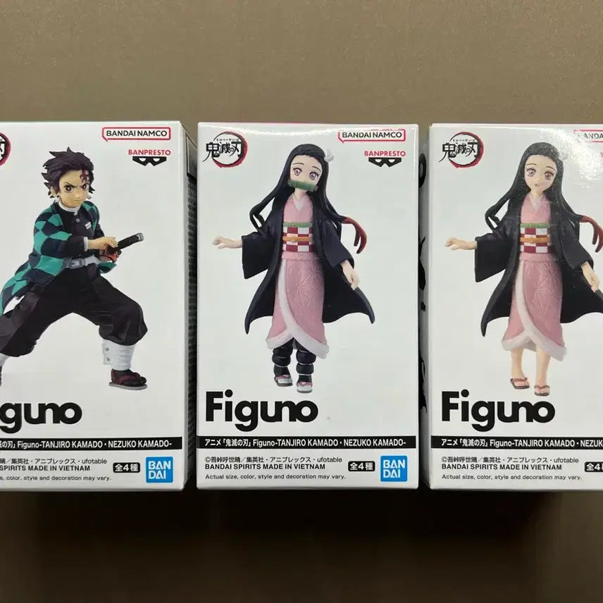[BUNJANG] Figuno Demon Slayer Tanjiro &amp; Nezuko Figure Set (2 Types) / 귀멸의칼날/귀칼 탄지로 B, 네즈코 C, D 피규어 3종 (피그노/피구노/Figuno)