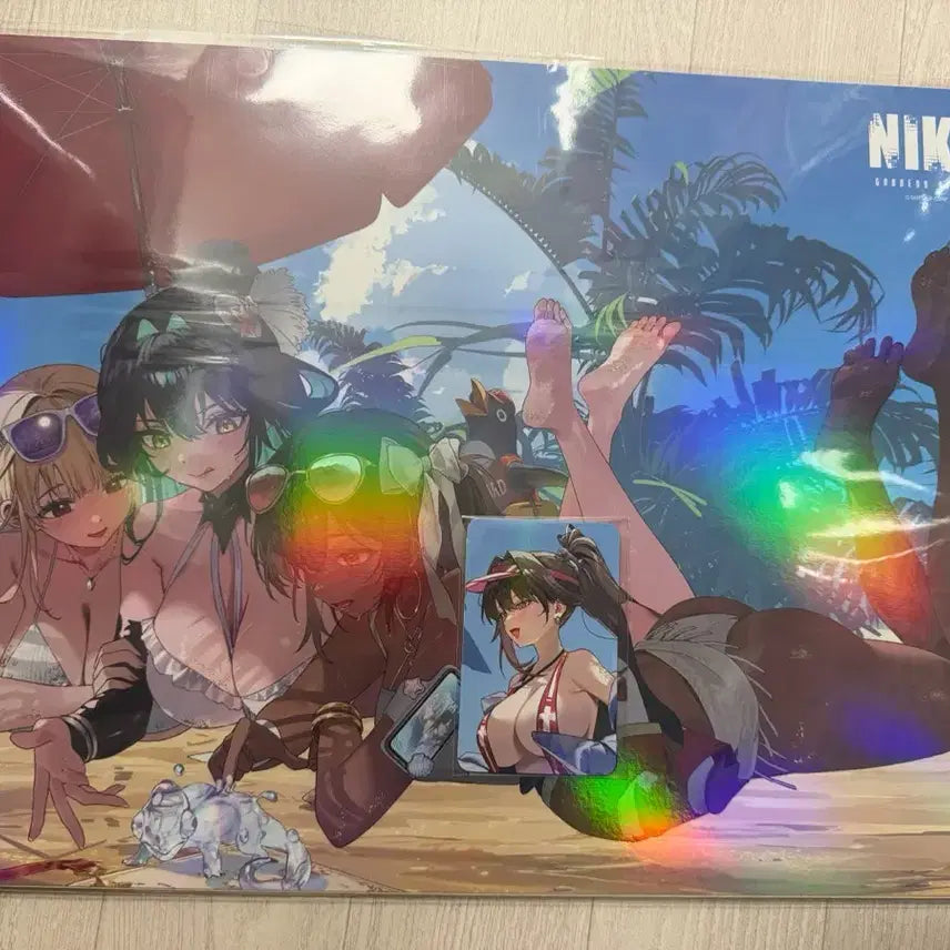 [BUNJANG] Nikke The Hyundai Pop-Up Lucky Draw Holo Photocard Set &amp; A3 Poster / 더현대 니케 팝업 특전 세트