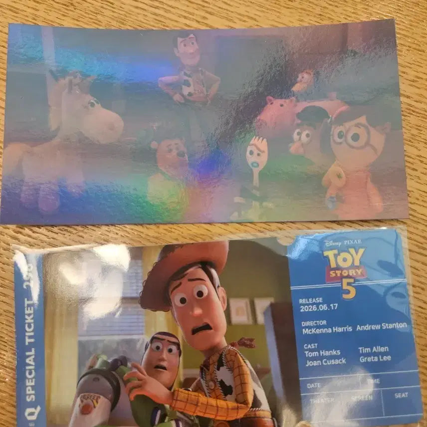 [BUNJANG] Toy Story 5 CineQ Special Ticket &amp; Postcard Bundle Set / 토이스토리 5 씨네큐 스페셜 티켓,엽서 일괄