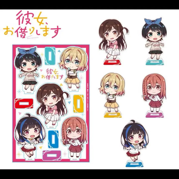 [BUNJANG] Girlfriend, Girlfriend Character Acrylic Stand Set / 여친 빌리겠습니다 캐릭터 아크릴 스탠드 세트