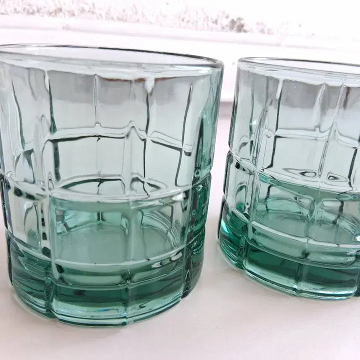[BUNJANG] Anchor Hocking Tartan Glass Set (2 Pieces) / 빈티지. 앵커호킹 타탄 글라스 2p