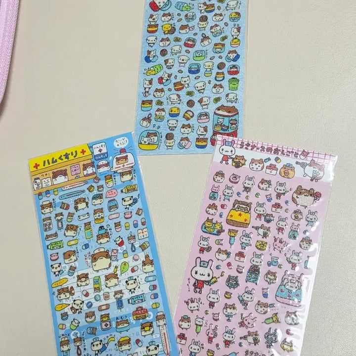 [BUNJANG] Vintage Stickers Ham-jjang Hospital Rabbit Sticker Paper Goods / 개별)고전스티커 헤이세이스티커 햄짱 병원토끼 스티커 지류 문구