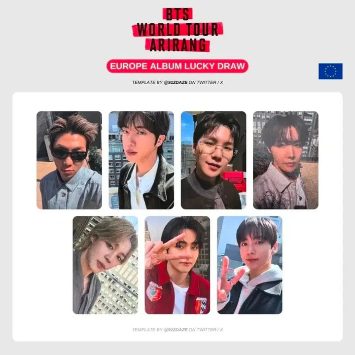 [BUNJANG] BTS Arirang EUROPE Album Lucky Draw Photocard / (7장) bts 방탄 아리랑 EUROPE 앨범 pick up 럭드