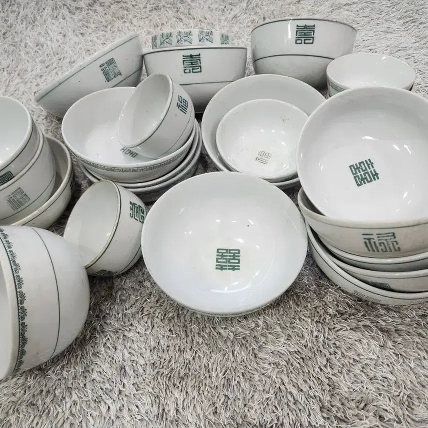 [BUNJANG] Antique Bokja Bowl and Plate Set / 옛날 골동품 민속품 복자 그릇 접시 (일괄판매)